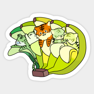 Cute dire tiger family in bananas Sticker